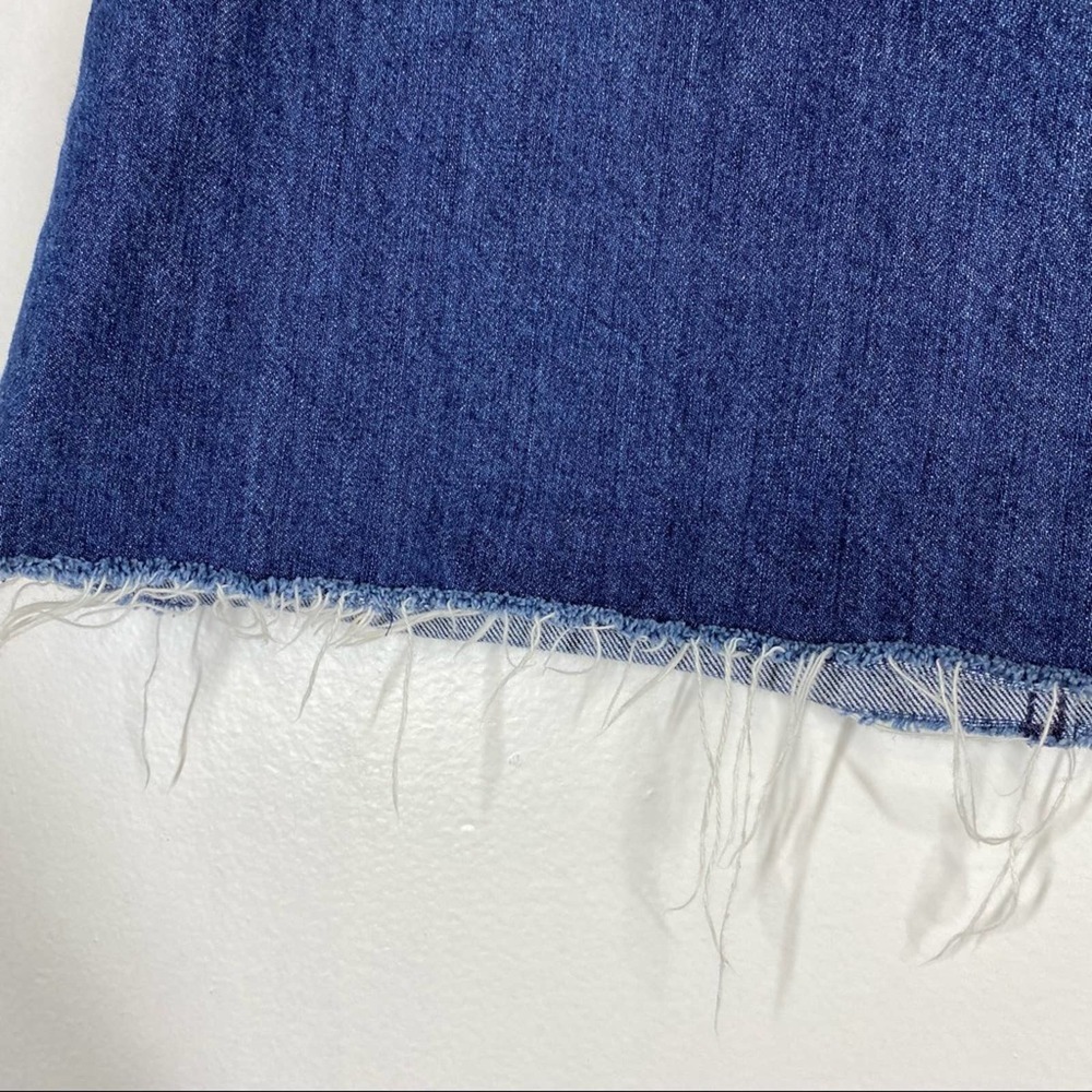 MADEWELL Raw Hem Wrap Mini Skirt Denim Jean 2 - Picture 3 of 6